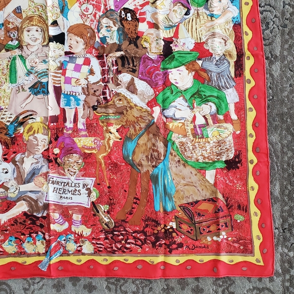 Hermes 'Fairytales' Silk Scarf Carre 90 by Philippe Dauchez - Picture 4 of 6